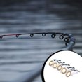 thumbnail image 2 of Soidarity Paquete de 5 puntas de ojo de guía de caña de pescar universal anillos de guía de línea de acero inoxidable accesorios de aparejos de pesca Pescar Oro plateado talla 8 Soidarity OD027379-14, 2 of 5