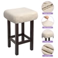 thumbnail image 3 of 2pcs Fundas para Taburetes Rectangulares, Fundas para Taburetes de Bar, Funda para Asiento de Silla de Banco de Madera Beige, 3 of 6