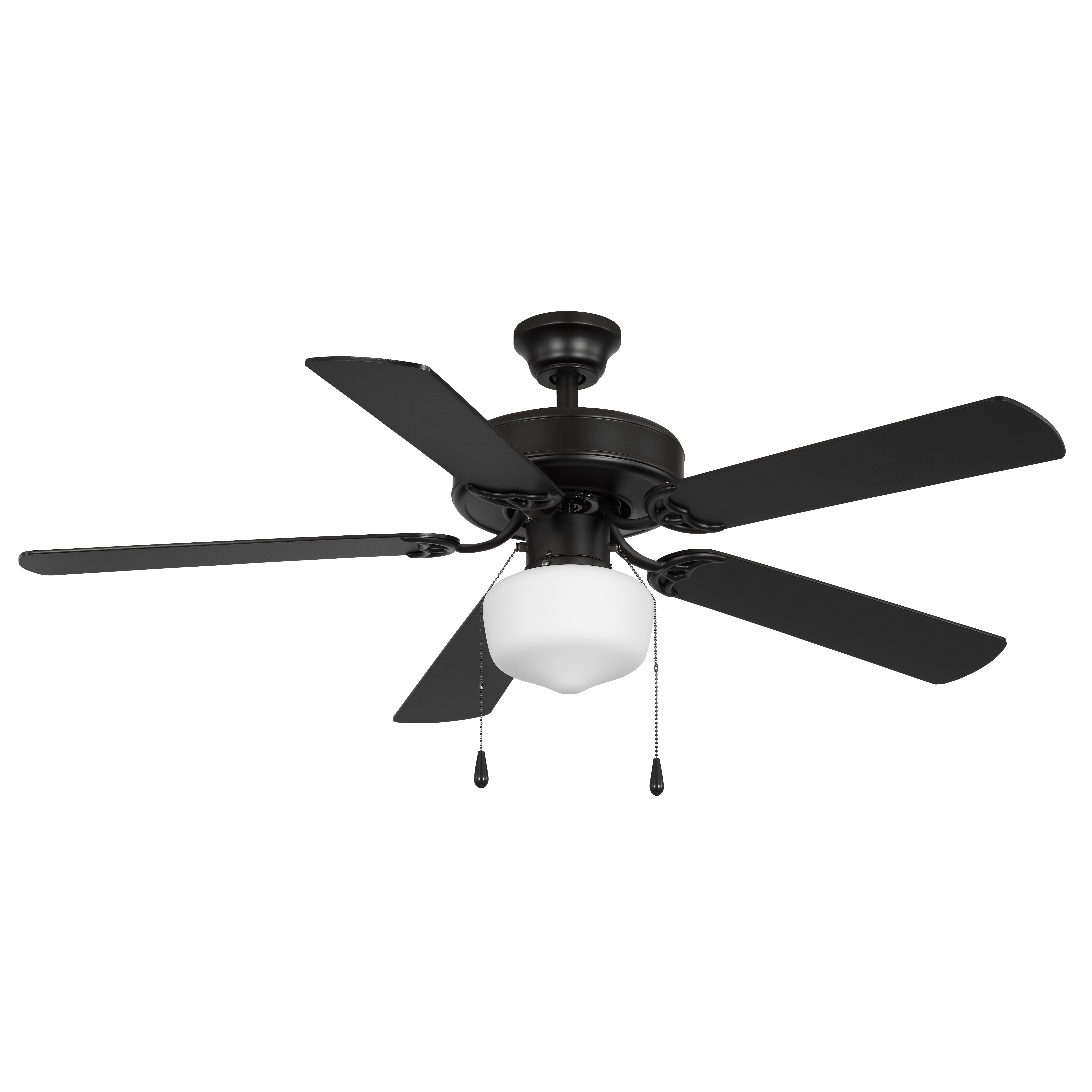 Mainstays 52 in Indoor Downrod Ceiling Fan with Light, Black