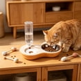 thumbnail image 4 of Juego de comederos dobles para gatos con cuencos elevados de acero inoxidable para comida y agua – Base antideslizante, dispensador automático de agua, diseño 2 en 1 para comida seca o húmeda., 4 of 6