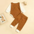 thumbnail image 3 of Newborn Baby Boy Girl Fall Winter Clothes Outfits Toddler Long Sleeve Romper Pants Pajama Set,0-3M, 3 of 7