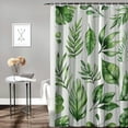 thumbnail image 2 of Orinice  Waterproof Shower Curtain for Bathroom, Tropical Palm Leaf Pattern on White Background, Botanical Curtain Accessory Decor Set for Laundry Room Poolside,  36x72, 2 of 7