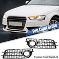 thumbnail image 2 of Unique Bargains Pair Front Fog Light Mesh Grille Honeycomb Type Grill Cover for Audi A4 B8 S-Line S4 08-12 8K0807682C, 2 of 6