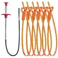 thumbnail image 1 of Paquete de 6 herramientas de limpieza para quitar zuecos de drenaje de pelo de serpiente para fregadero de cocina, bañera y ducha (1 paquete de removedor de zuecos de serpiente de drenaje + 5 paquetes de herramientas de alivio de drenaje) oso de fresa Electrónica, 1 of 5