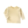thumbnail image 3 of LOCHEX Kids Boy Girl Thermal Underwear Spring Solid Color Long-sleeved Round Neck Pullover Tops Base Shirt Gift for Your Children,Yellow A,9M, 3 of 6
