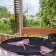 thumbnail image 2 of Ambesonne Jungle Boho Fitted Round Tablecloth, Butterfly Modern Exotic, 36"- 40" Diameter, Pale Lilac Dark Purple, 2 of 5