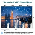thumbnail image 3 of Peel and Stick Wallpaper Winter night view London Westminster Big Ben London Modern Art Wall Mural Decor Self Adhesive and Removable 69in x 98in, 3 of 8