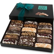 Oh! Nuts Holiday Gift Box of 18 Gourmet Chocolate Biscotti Cookies Sweet Treats