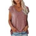 thumbnail image 2 of SHOPESSA Womens Tops Sleeveless Tank Tops V Neck Tunic Tops Summer Basic Loose Solid Color Casual Shirts Fit Blouse, 2 of 5
