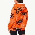 thumbnail image 6 of DeHolifer Women Sweatshirt Plus Size Halloween Print Fashion Printed Zipper Blouse Long Sleeve Hoodies Tops Sweatshirt with Pockets Orange 2XL, 6 of 7