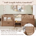 thumbnail image 6 of Bellemave Queen Size Montessori Bed Storage and Stairs, Wood Daybed with Bookcase and Guardrails, Queen Floor Beds Frame with 2 Drawers for Room, No Box Spring Needed（Natural), 6 of 9