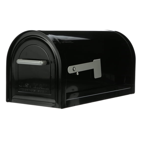 Architectural Mailboxes Reliant Locking, Galvanized Steel, Large, Post-Mount Mailbox in Black