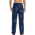 thumbnail image 3 of Xecao Snowflake Dark Blue Men's Straight Lounge Pajama Pants: The Ultimate in Comfortable Sleepwear, 3 of 9