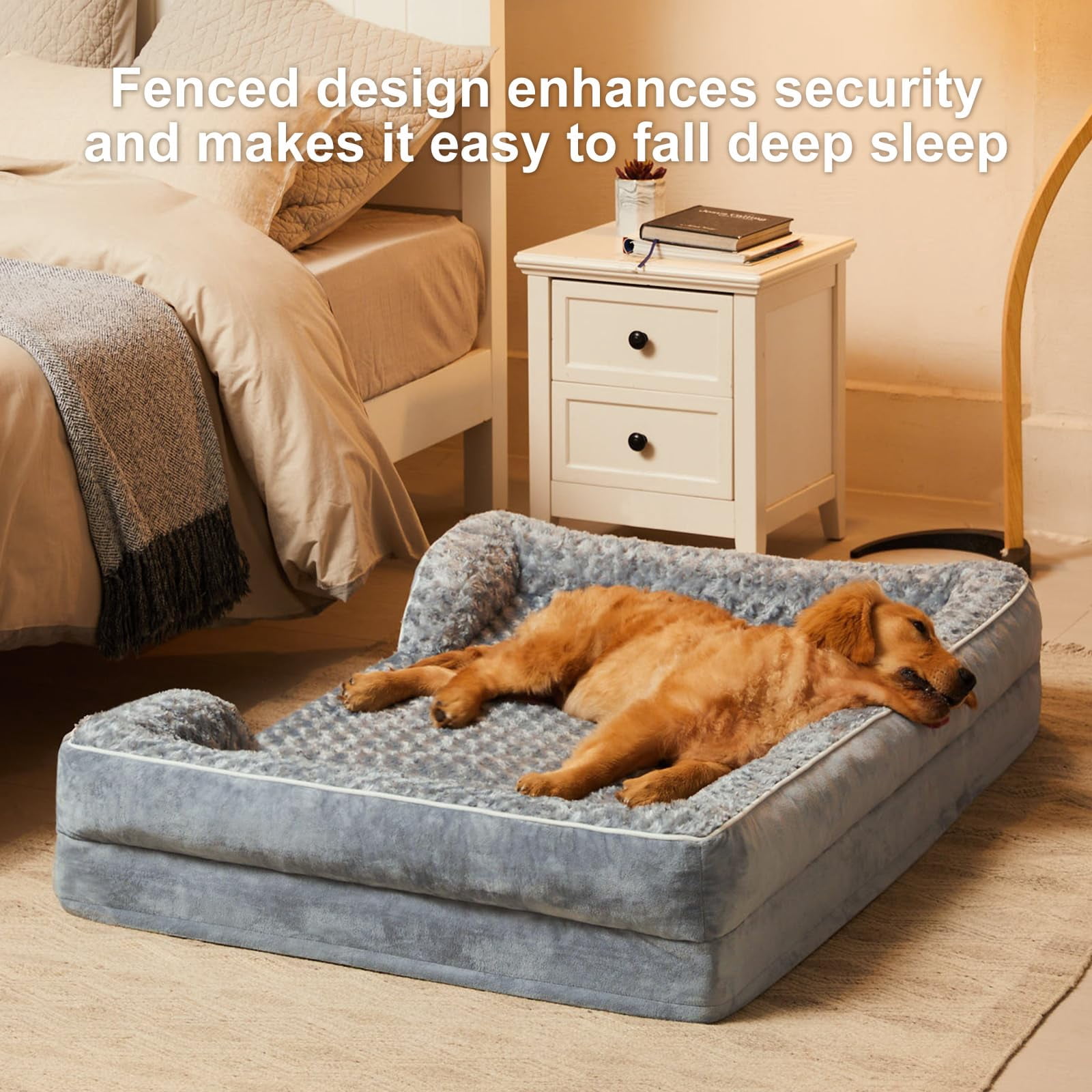 Dog Bed Grey 28.0"l X 23.0"w X 6.5"th Orthopedic Couch Style