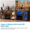 thumbnail image 7 of Homhougo Wine Bar Cabinet with Wine Rack Glass Holder Coffee Bar Storage Cabinet, Sideboard Freestanding Liquor Cabinet Bar for Home Kitchen Living Room, Office, Dining Room with LED Lights, 7 of 7