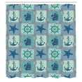 thumbnail image 3 of Ambesonne Anchor Shower Curtain, Ships Wheel Turquoise, 69"Wx75"L, Turquoise Navy, 3 of 5