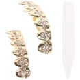 thumbnail image 2 of 1 Set Metal Teeth Grills Mouth Teeth Top Grill Caps Hip Hop Party Accessories Rappers Teeth Grills, 2 of 9