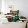thumbnail image 6 of Homewish Rustic Farmhouse Lodge 7pcs Queen Bedding,Retro Dog Paw Print Bedding Comforter Set Queen,Brown Green,Reversible, 6 of 8