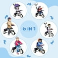 thumbnail image 4 of Qaba 6 in 1 Toddler Tricycle Stroller with Basket, Canopy, Purple, 4 of 9