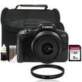 thumbnail image 1 of Canon EOS R50 Mirrorless Camera with 18-45mm Lens (Black) + Bower Digital SLR High-Definition 49mm UV Filter + Transcend TS8GSDC300S 8GB SDHC Memory Card + BePro BC-2 Case + Vivitar 3 pc Cleaning Kit For Camera, Lens, Iphone or Glasses, 1 of 8