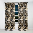 thumbnail image 2 of Designart "Floral Elegance In Golden Beige And Black II" Glam Blackout Curtain Single Panel, 2 of 4