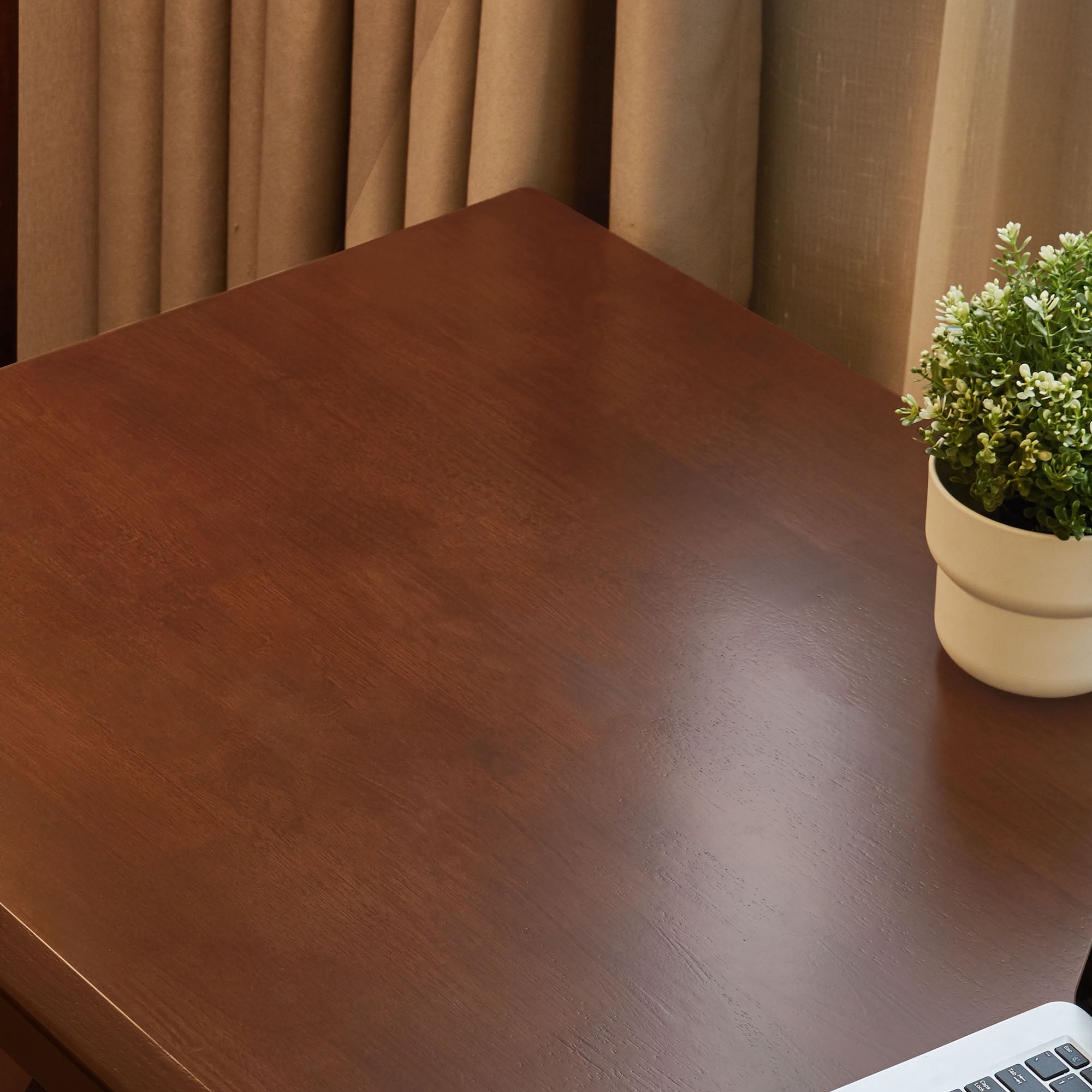 MAYEERTY Two Person Solid Wood Computer Desk, Wood Extra Long Home Office Writing Workstation for Gaming, Study and Workshop