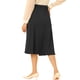 thumbnail image 3 of Falda midi vintage de línea A con cintura elástica de lunares retro para mujer, blanco y negro, talla S, 3 of 5