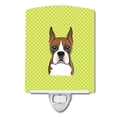 thumbnail image 1 of Carolines Treasures BB1285CNL Checkerboard Lime Green Boxer Ceramic Night Light, 1 of 1