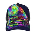 thumbnail image 3 of Lsque Howling Wolf Printed Trucker Hat - Baseball Cap for Men Women - Breathable Mesh Side, Adjustable Fit - for Casual Wear, 3 of 7