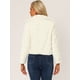 thumbnail image 4 of Abrigo de piel sintética para mujer, chaqueta, cuello de punta, mullido, frente abierto, cálido, prendas de vestir de invierno Blanco L, 4 of 6