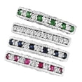 thumbnail image 5 of Emerald and Diamond Ring Anniversary Band 14k White Gold (0.30ct), 5 of 5