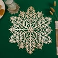 thumbnail image 2 of Christmas Snowflake Place Mats Gold Metallic Festive Vinyl Table Mat Washable for Holiday Dinner Table Top Doilies Decorations Hollow Out Non-Slip for Decor Wedding, 2 of 7