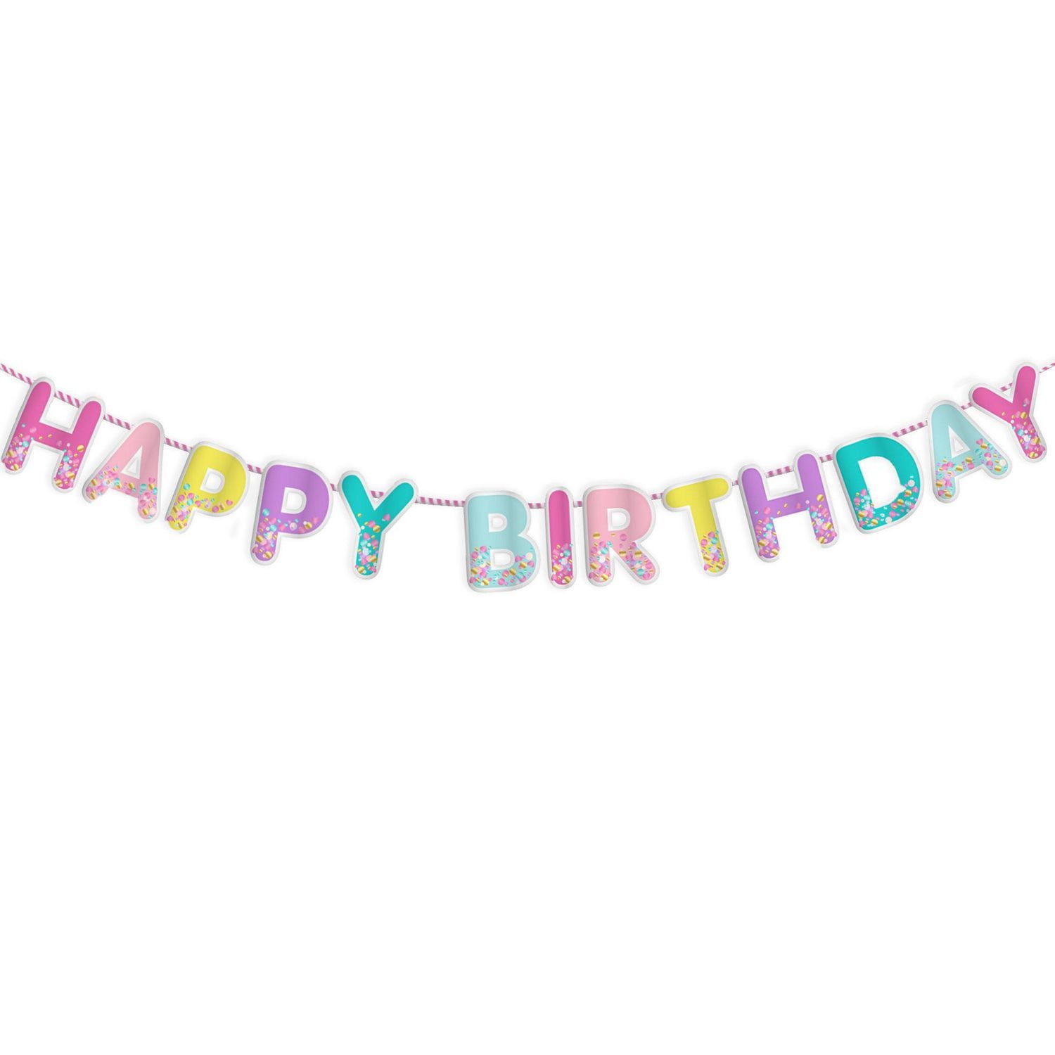 Bannière Joyeux anniversaire ornée de confettis, Way to Celebrate