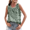 thumbnail image 3 of Laqbezok Women's Large Round Sequin Tank Top, Sparkly Sleeveless Scoop Neck Paillette Blouse, Shiny Party Clubbing Outfit, 3 of 6