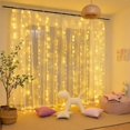 thumbnail image 3 of Guirnalda de cortina, luces Led para festivales, decoración navideña, 8 modos, Control remoto por USB, luz navideña para dormitorio, hogar y exteriores, 3 of 4