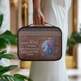 thumbnail image 4 of FKELYI Brown Floral Leo Lion Print Bible Cover with Handle Faux Leather Bible Case Book Cover with Zipper Pocket for Prayer Study Christian Bag Book Organzoer Holder, 4 of 6