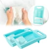 Kqegk Plastic Laundry Washboard Non-slip Underwear Sock Mini Washboard 2PC