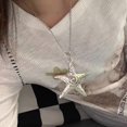 thumbnail image 4 of Fashion Trend Light Luxury Niche Sense Collarbone Chain Temperament Simple Cold Wind Big Five-pointed Star Necklace, 4 of 4