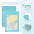 thumbnail image 3 of Uxcell Foil Pouch Bags Packaging Clear Window Resealable Sample Bag for Small Business Party Blue 4.13 x 5.91 inch, 3 of 6