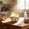 thumbnail image 6 of Farmhouse Egg Basket with Ceramic Lid, Black Wire Egg Holder for Fresh Eggs, Decorative Chicken Design Egg Storage Container, Kitchen Countertop Organizer Case for Eggs, 6 of 6