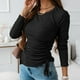 thumbnail image 2 of Blusa con cordón de manga larga sólida con cuello redondo para mujer Fridja  fhghd79, 2 of 9