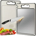 thumbnail image 2 of Mohdy Titanium Alloy Cutting Board A,Cutting Board – Tibo Cutting Board with in Sharpener Double Pure & Pp Kitchen Board Non Prep Board,Food-Grade Material,Bpa-Free,Non-Toxic,Odorless, 2 of 9