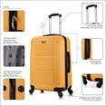 thumbnail image 4 of InUSA Pilot 24" Hardside Lightweight Luggage with Spinner Wheels, Handle, and Trolley, Mustard, 4 of 10