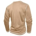 thumbnail image 4 of Timoontee Men's Henley Shirts Slim Fit Long Sleeve Vintage Pullover Shirts Breathable Workout Solid Color Button Shirts Khaki S, 4 of 6