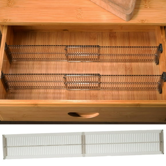 2Pcs Adjustable Drawer Dividers Organizer Expandable Drawer Separators Plastic Dresser Drawer Organizer