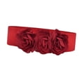 thumbnail image 1 of Cinturón ancho para mujeres cinturón elástico cinturón grande flor elegante cinturón cinch Rojo, 1 of 8
