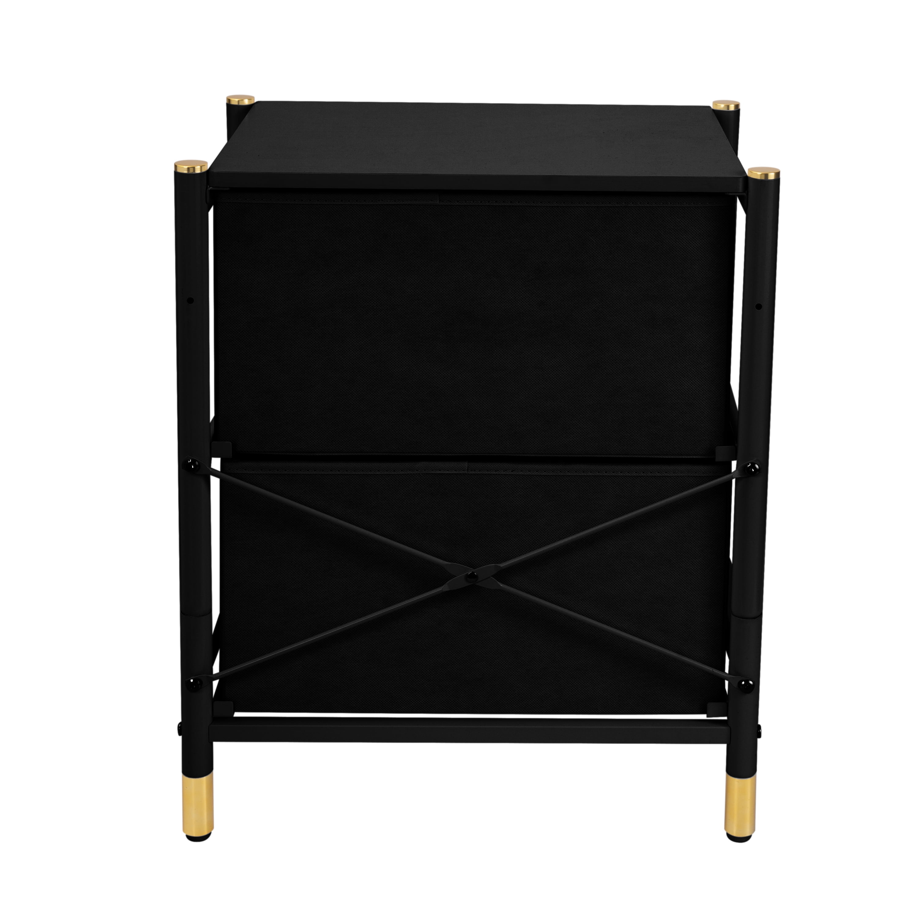 Simplify 2 Drawer Luxury Nightstand in Black