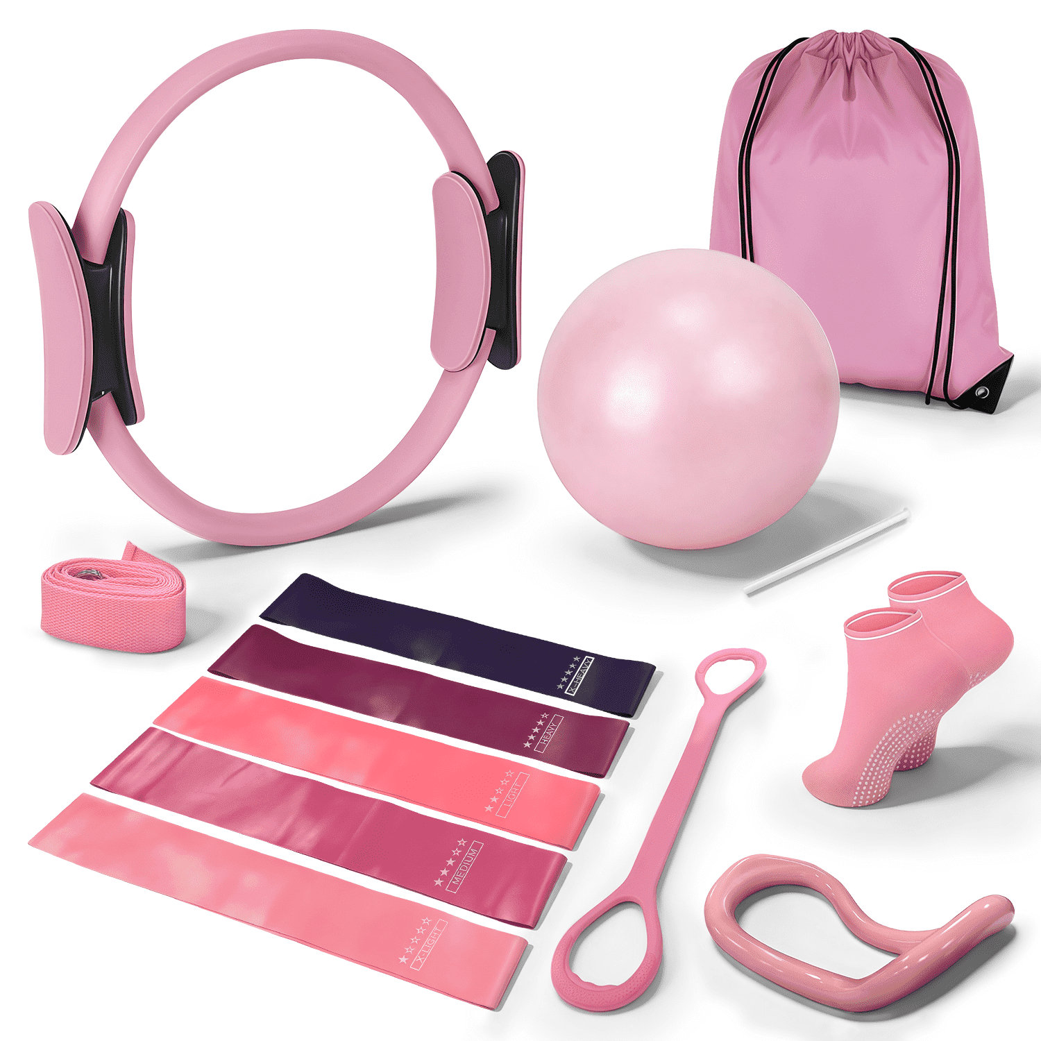 EDX 4-Piece Yoga Starter Kit - Marble Blue Mat, Blocks, Strap