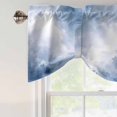 thumbnail image 4 of Tie Up Valance for Windows Blue Sky Cloud Curtains Valances Rod Pocket Valance Window Treatments Gradient Color Balloon Curtains for Kitchen Living Room Bedroom Bathroom Decor 54x18 Inch, 4 of 9
