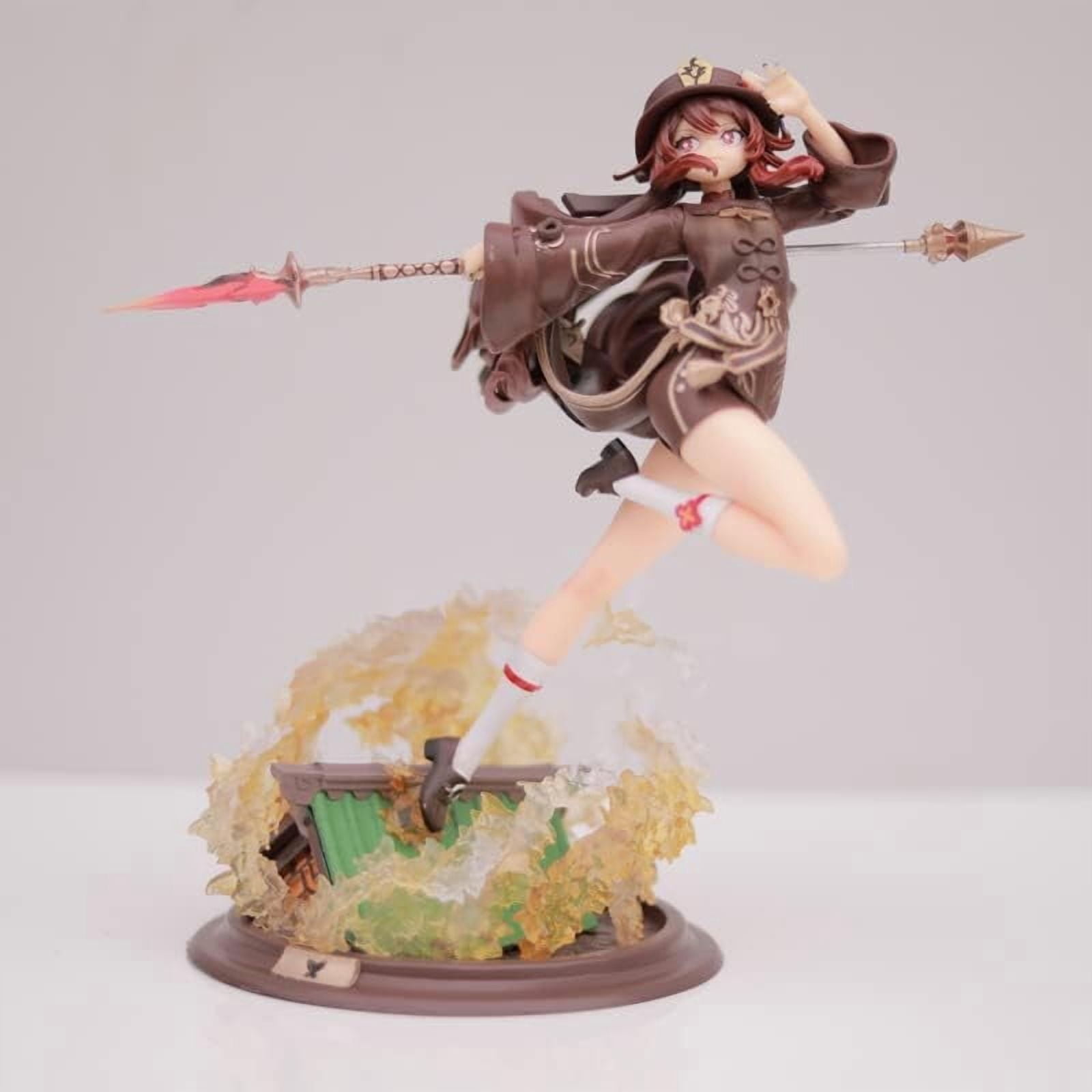 Hu Tao Figure Fighting Genshin Impact Hu Tao Anime Figures 28cm/11inch Handmade PVC Game Character Model Statue Collectible Craft Gift